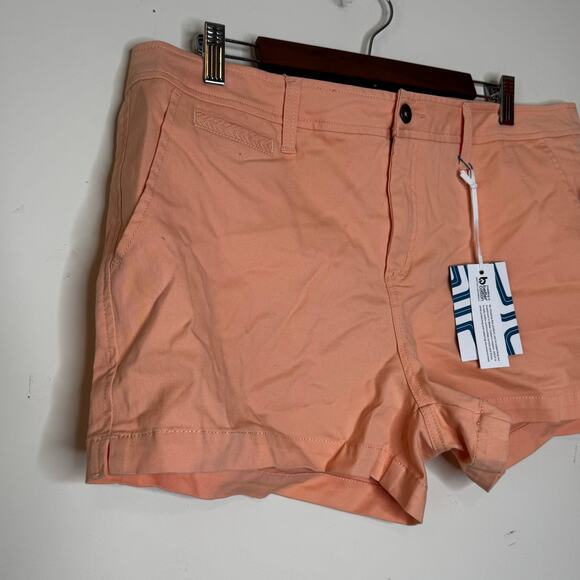 Market & Spruce Coral Chino Shorts NWT Size 16 Mid Rise Stretch Cotton Pockets - Picture 4 of 8